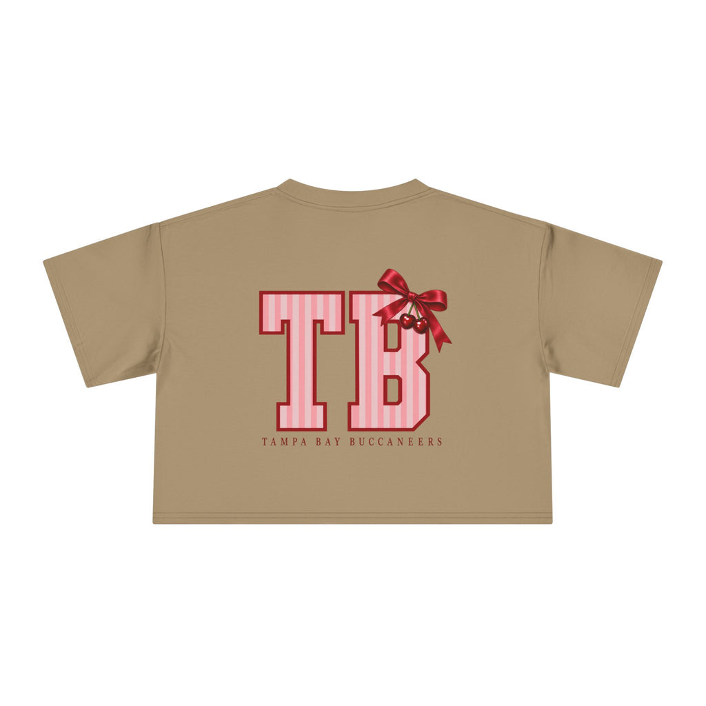 Crop Tee — "this is my football shirt" Tampa Bay Buccaneers Pink TB Crop Tee