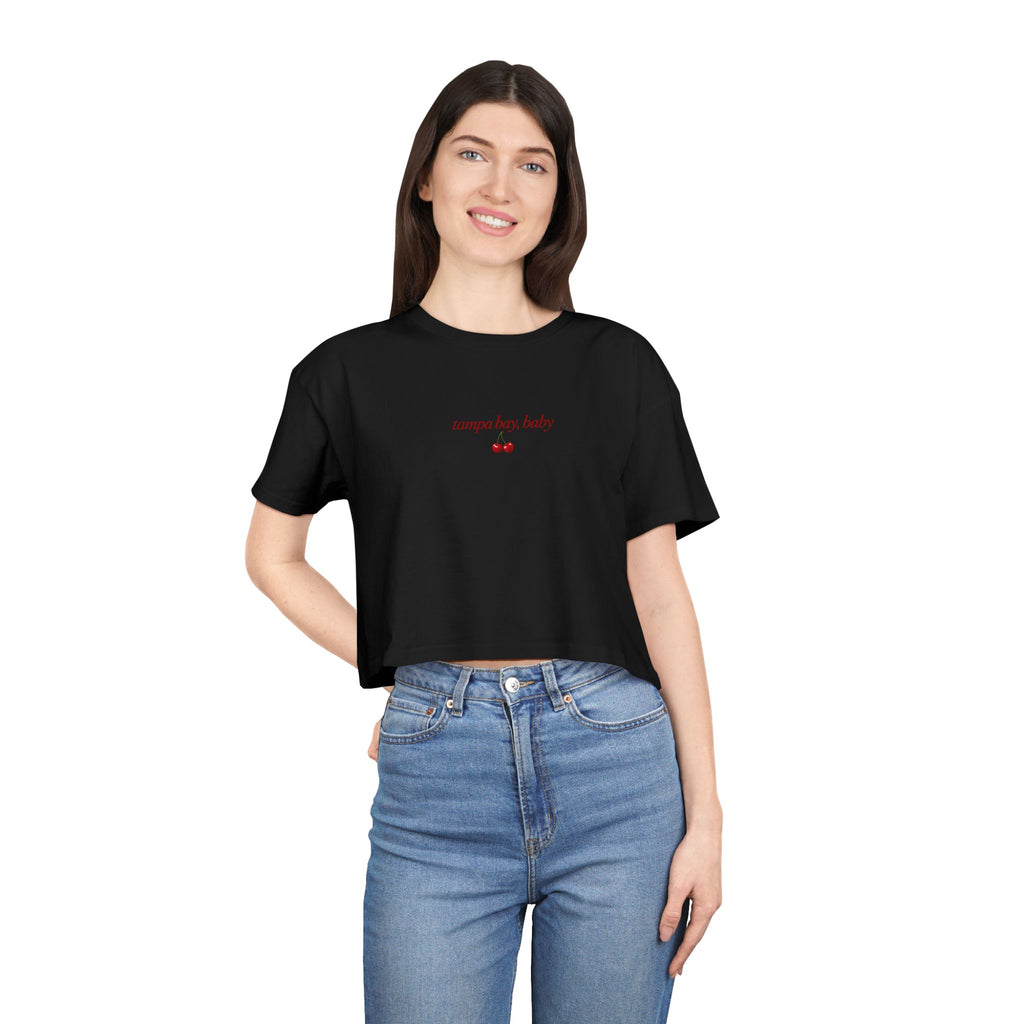 Sundays Are For The Girls Crop Tee — Feminine Football Game Day Top
