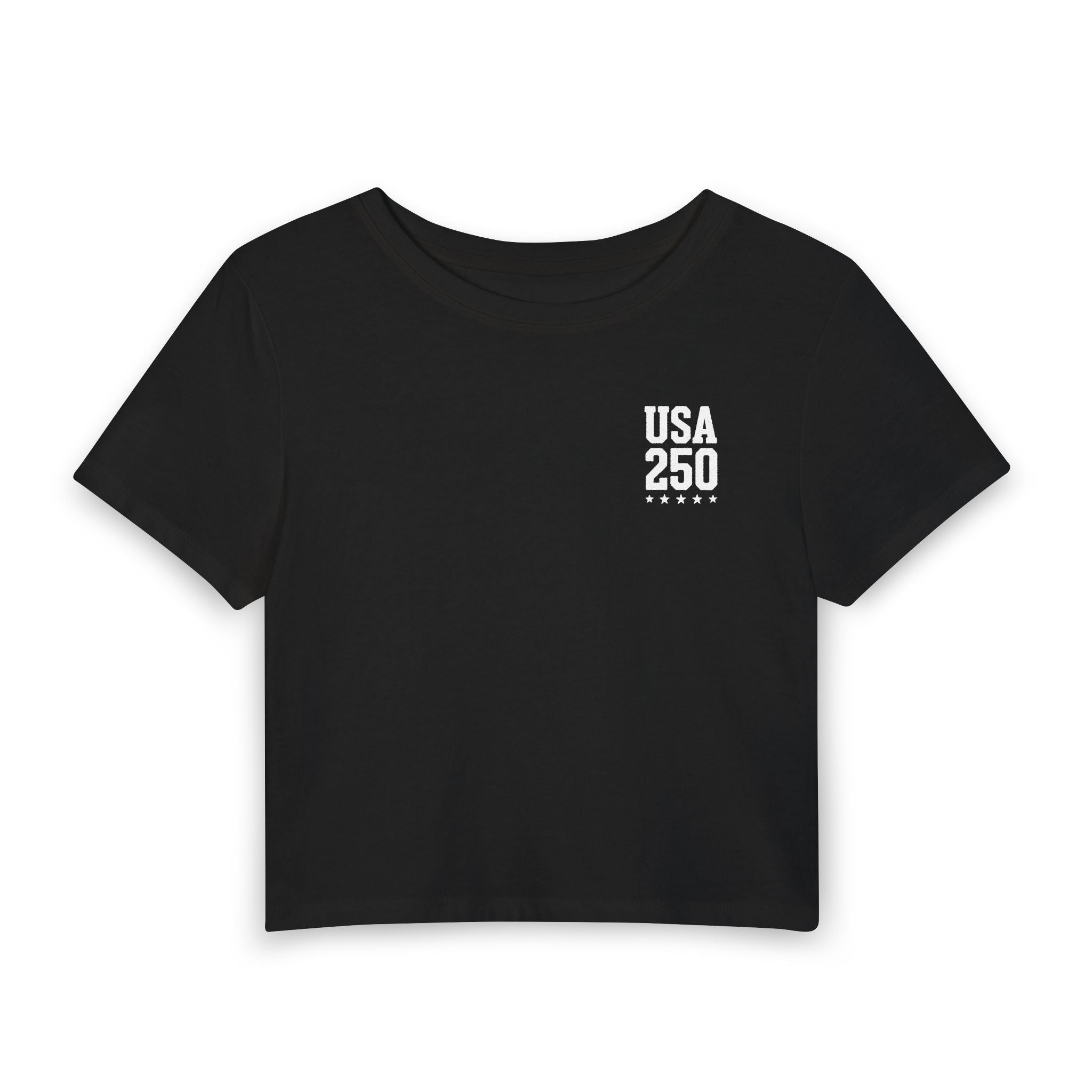 Trump Isn't My President He's My Daddy Crop Tee — Patriotic USA 250 Women's Baby Tee