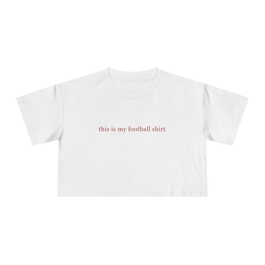 Crop Tee — "this is my football shirt" Tampa Bay Buccaneers Pink TB Crop Tee
