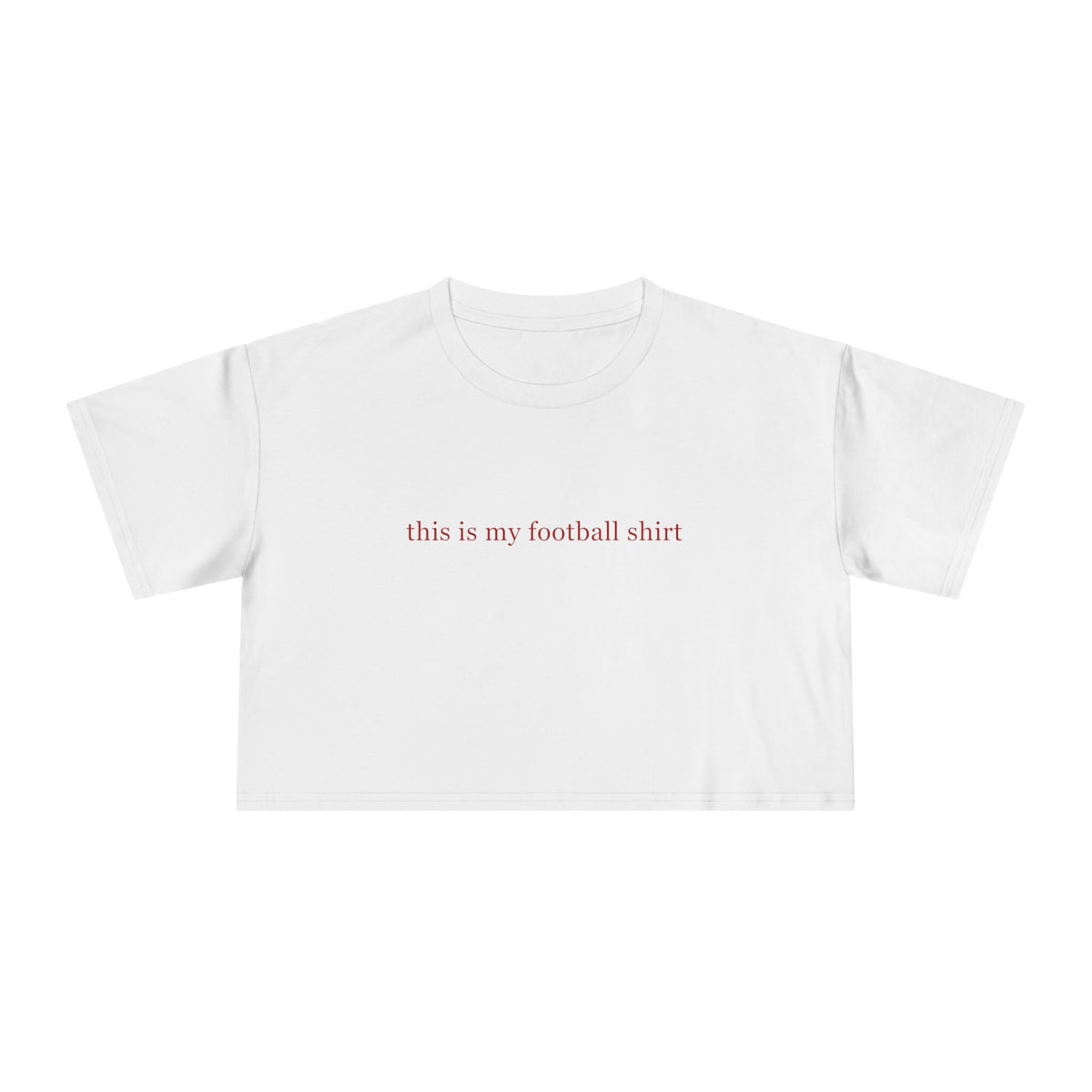 Crop Tee — "this is my football shirt" Tampa Bay Buccaneers Pink TB Crop Tee