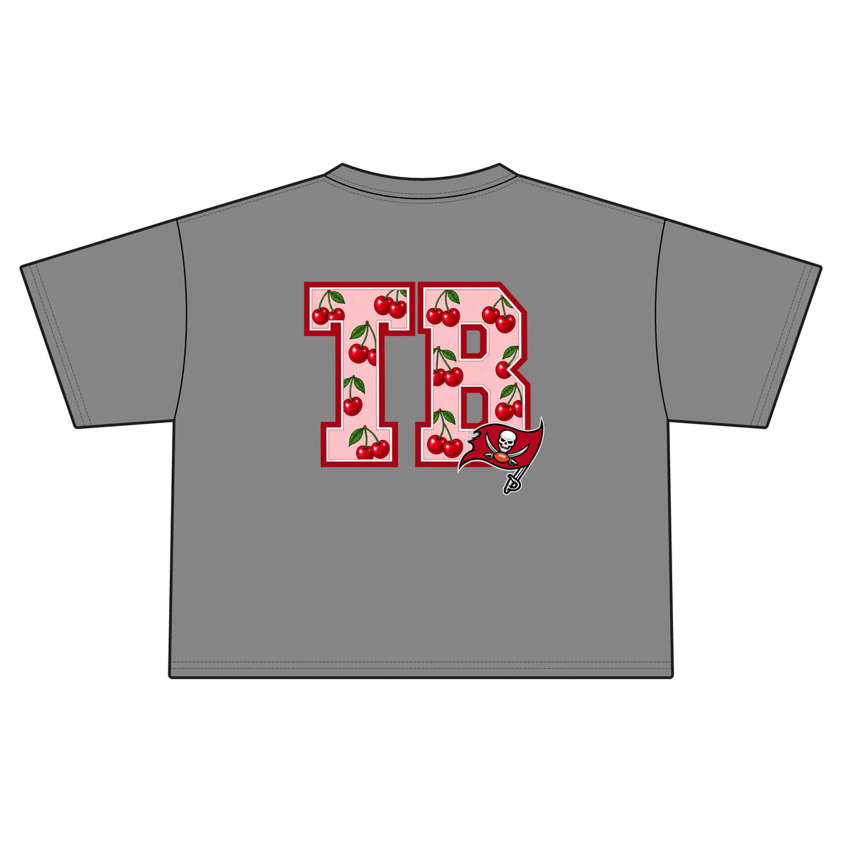 Cropped Football Shirt Baby Tee — "This Is My Football Shirt Baby" Cherry Varsity Design