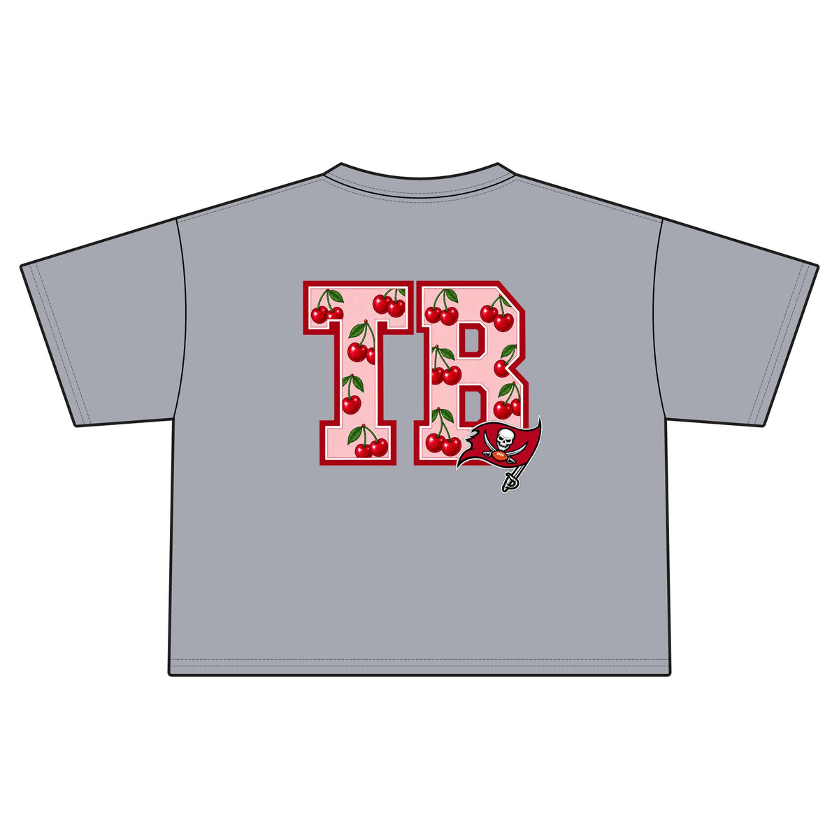Cropped Football Shirt Baby Tee — "This Is My Football Shirt Baby" Cherry Varsity Design