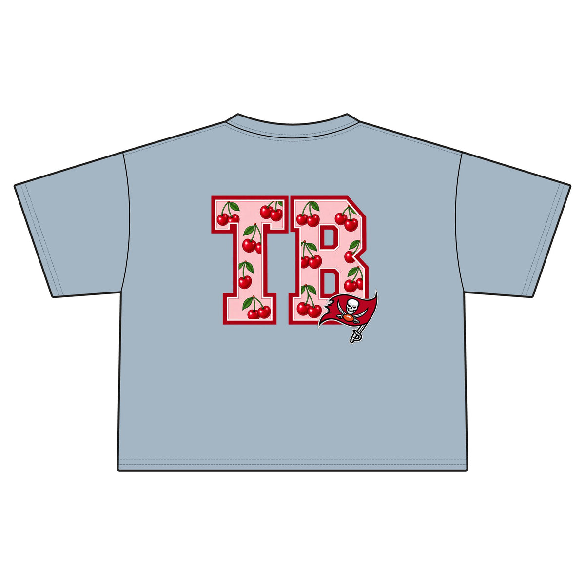 Cropped Football Shirt Baby Tee — "This Is My Football Shirt Baby" Cherry Varsity Design