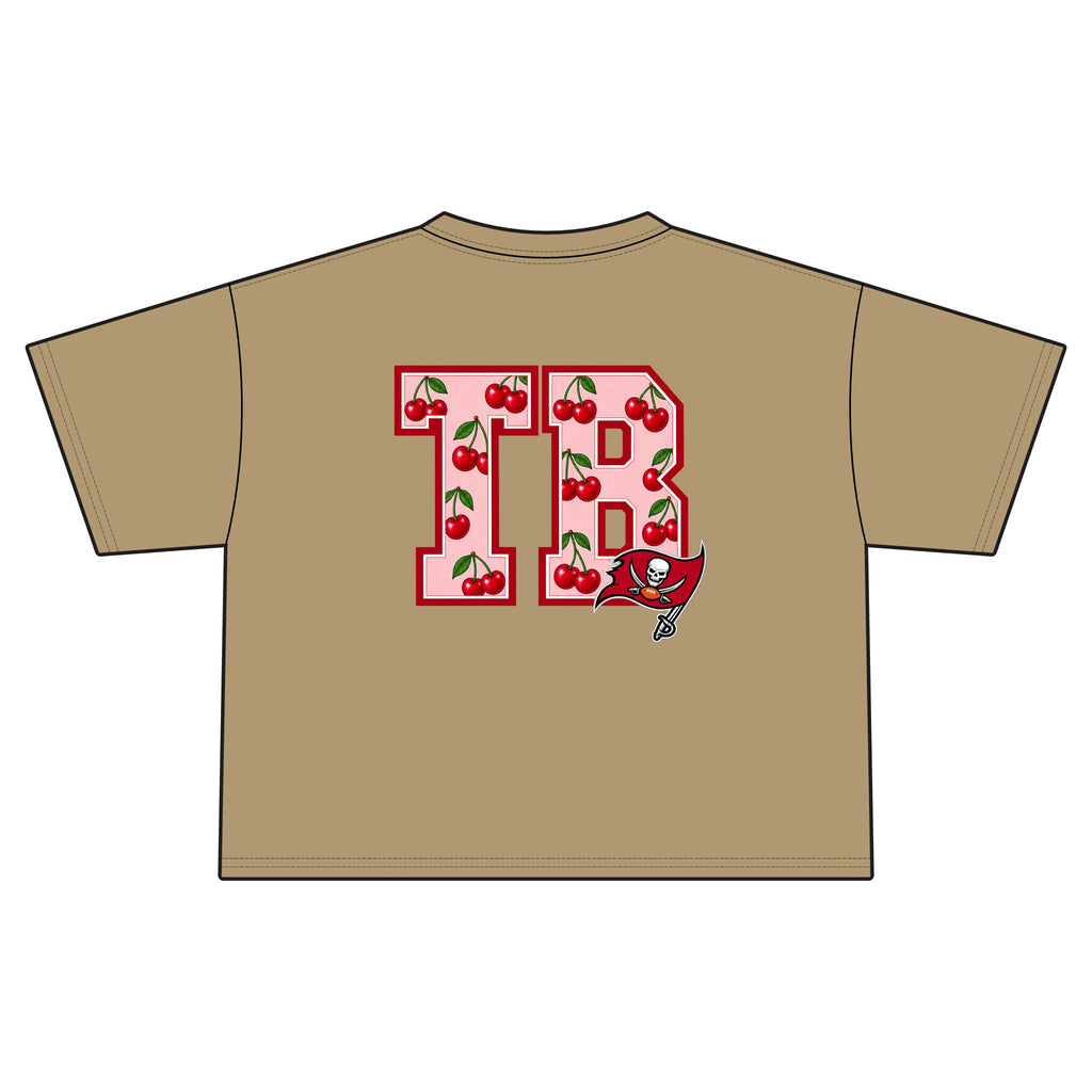 Cropped Football Shirt Baby Tee — "This Is My Football Shirt Baby" Cherry Varsity Design