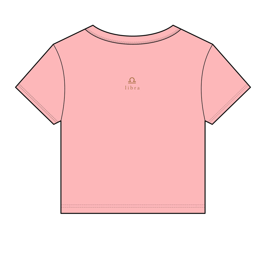Libra Crop Tee — "i am both big dawg & baby girl" Micro Rib Women's Baby Tee