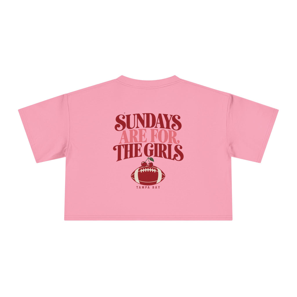 Sundays Are For The Girls Crop Tee — Feminine Football Game Day Top