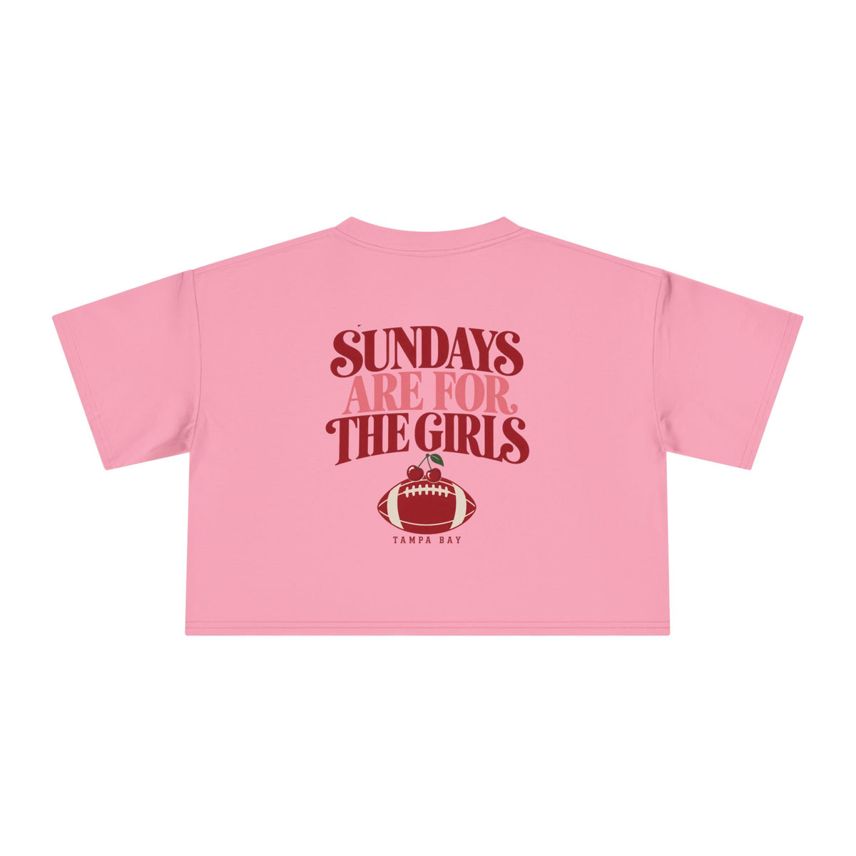 Sundays Are For The Girls Crop Tee — Feminine Football Game Day Top