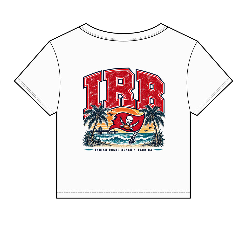 Baby Tee — TB Tampa Bay Buccaneers Retro Beach Palm Graphic