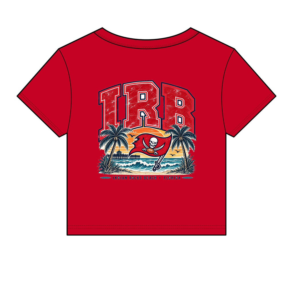 Baby Tee — TB Tampa Bay Buccaneers Retro Beach Palm Graphic