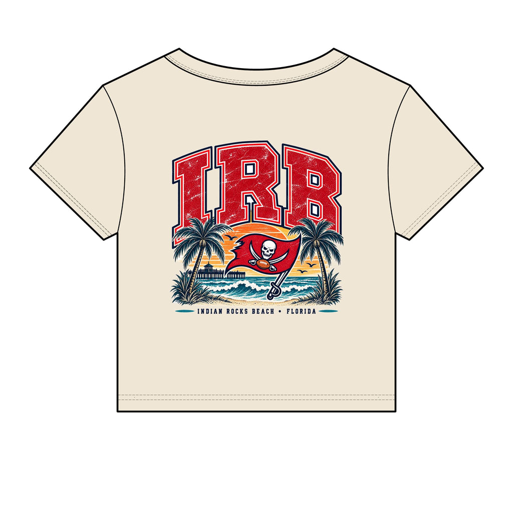 Baby Tee — TB Tampa Bay Buccaneers Retro Beach Palm Graphic