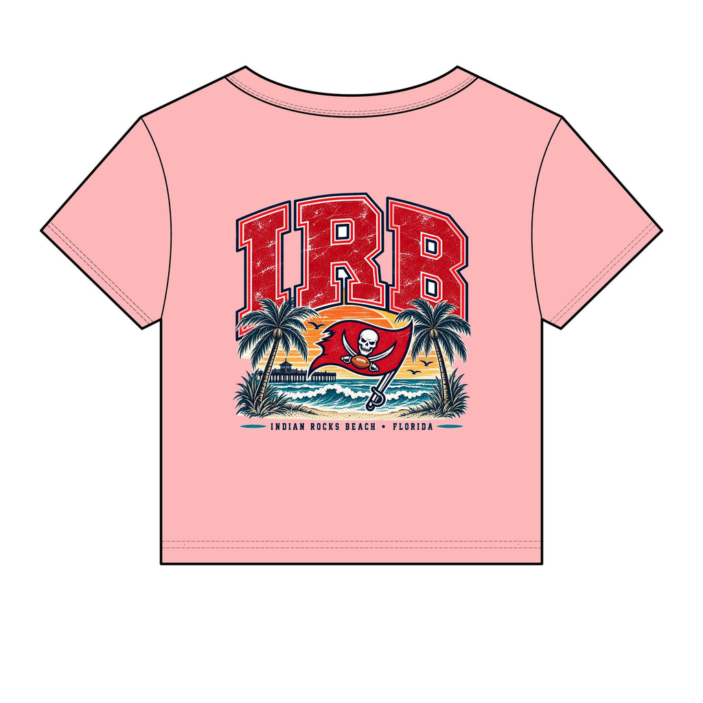 Baby Tee — TB Tampa Bay Buccaneers Retro Beach Palm Graphic