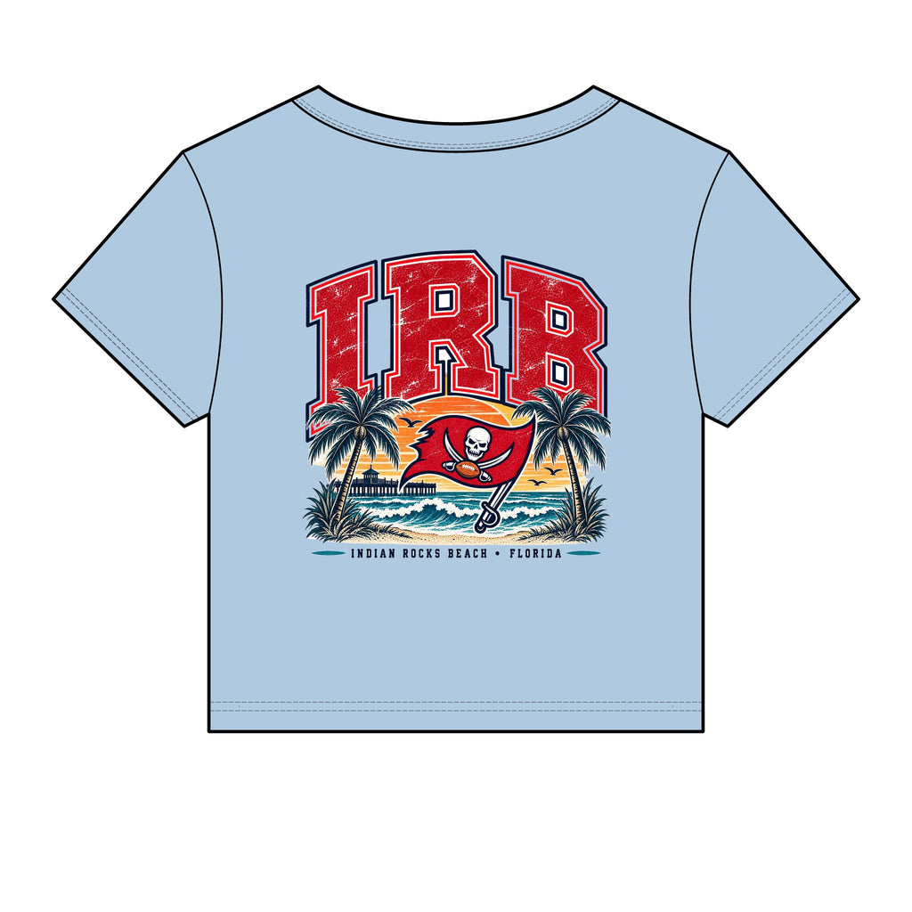 Baby Tee — TB Tampa Bay Buccaneers Retro Beach Palm Graphic