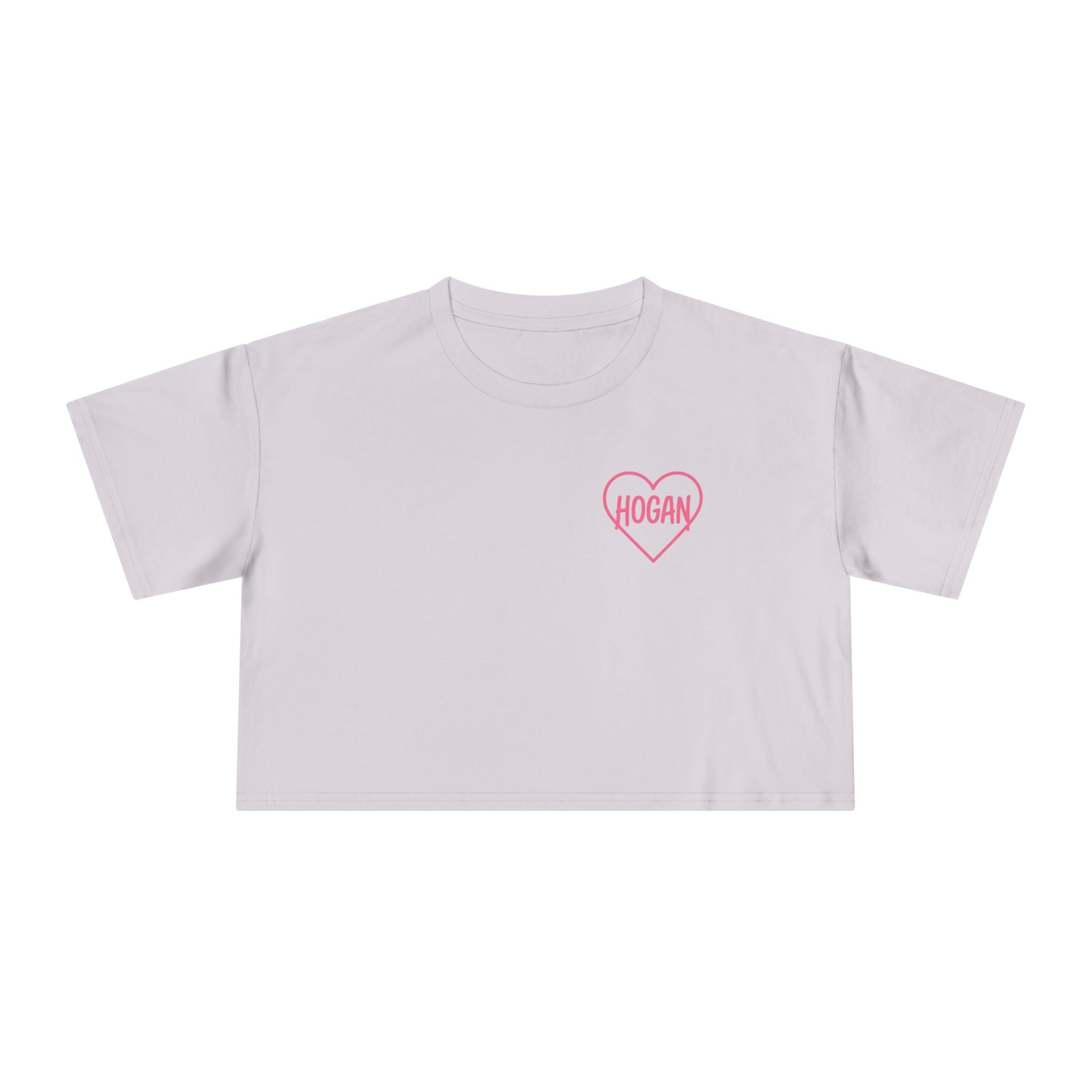 Women’s Crop Tee — Pink “Real Legends Never Die” Memorial Heart Hogan Tee