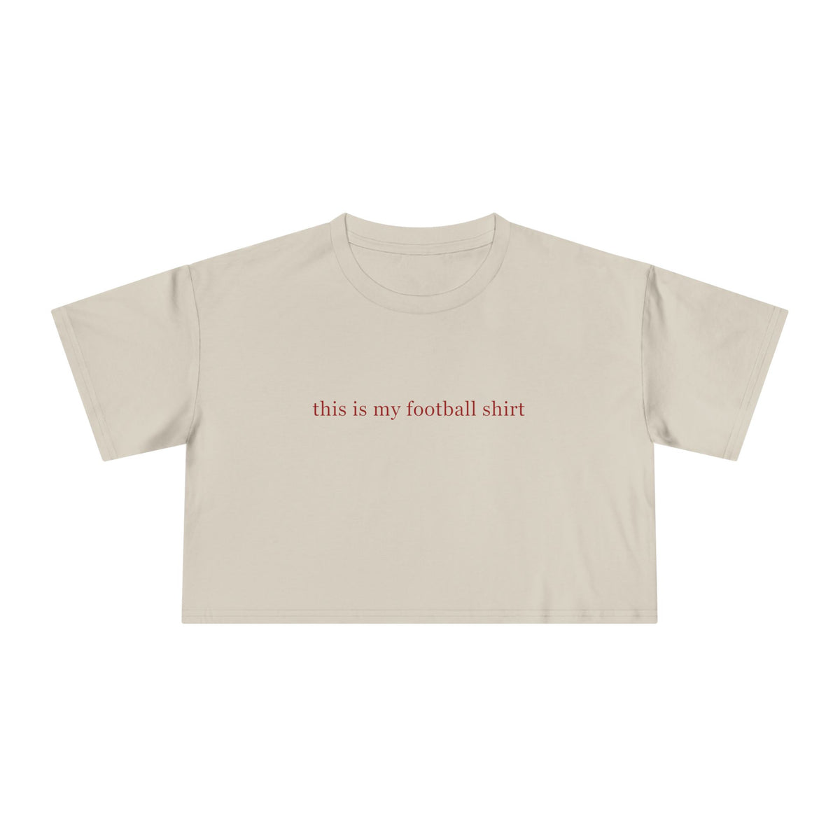 Crop Tee — "this is my football shirt" Tampa Bay Buccaneers Pink TB Crop Tee