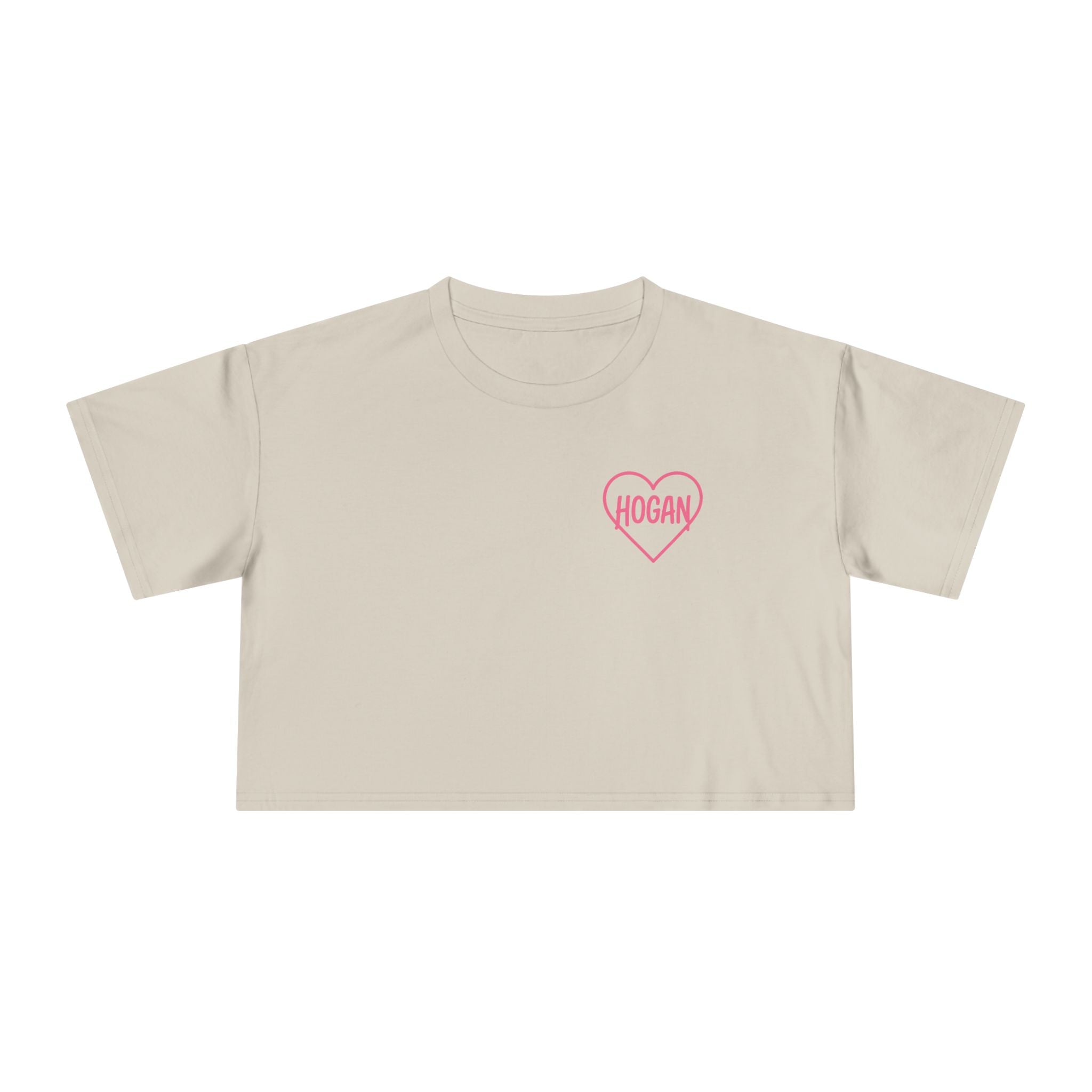 Women’s Crop Tee — Pink “Real Legends Never Die” Memorial Heart Hogan Tee