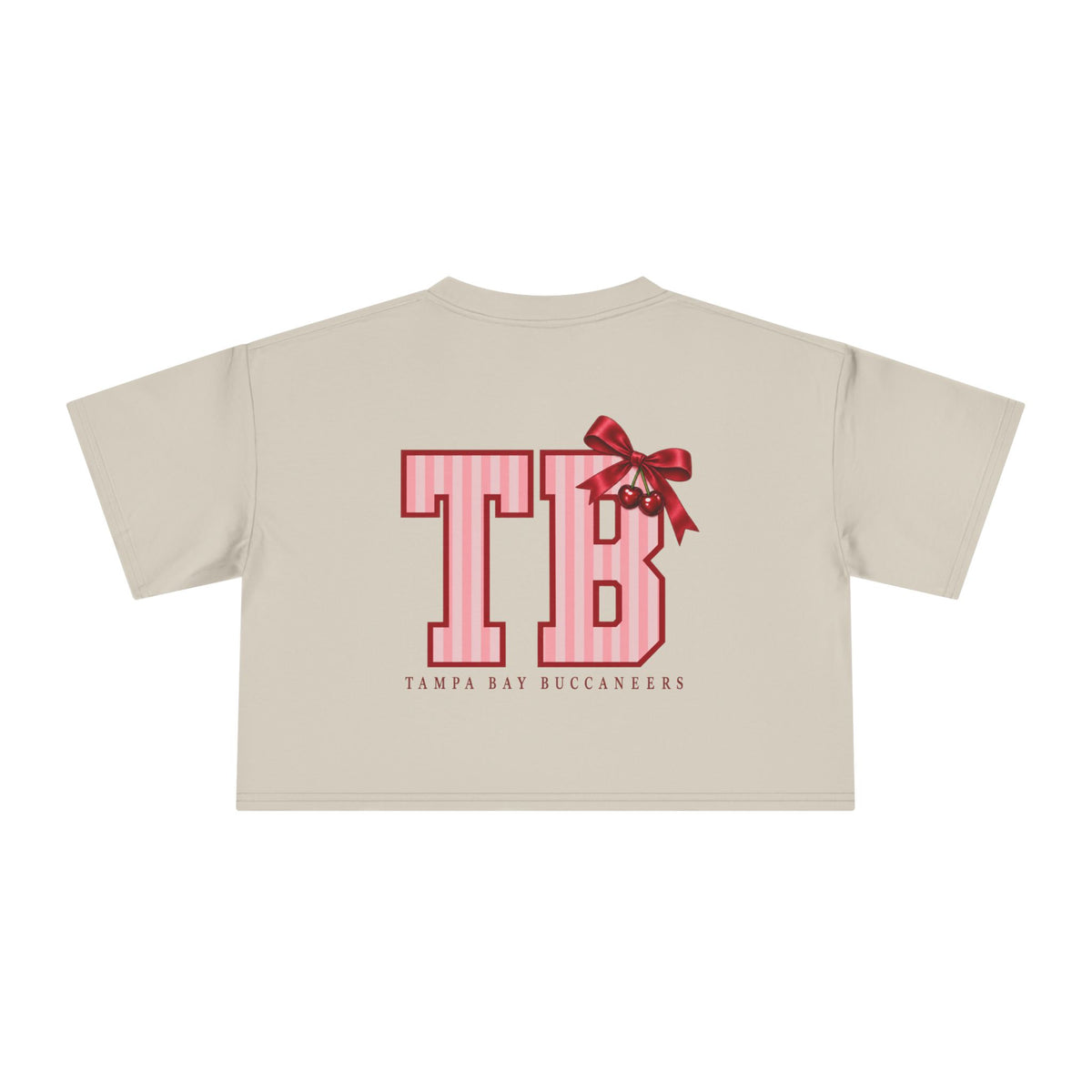 Crop Tee — "this is my football shirt" Tampa Bay Buccaneers Pink TB Crop Tee