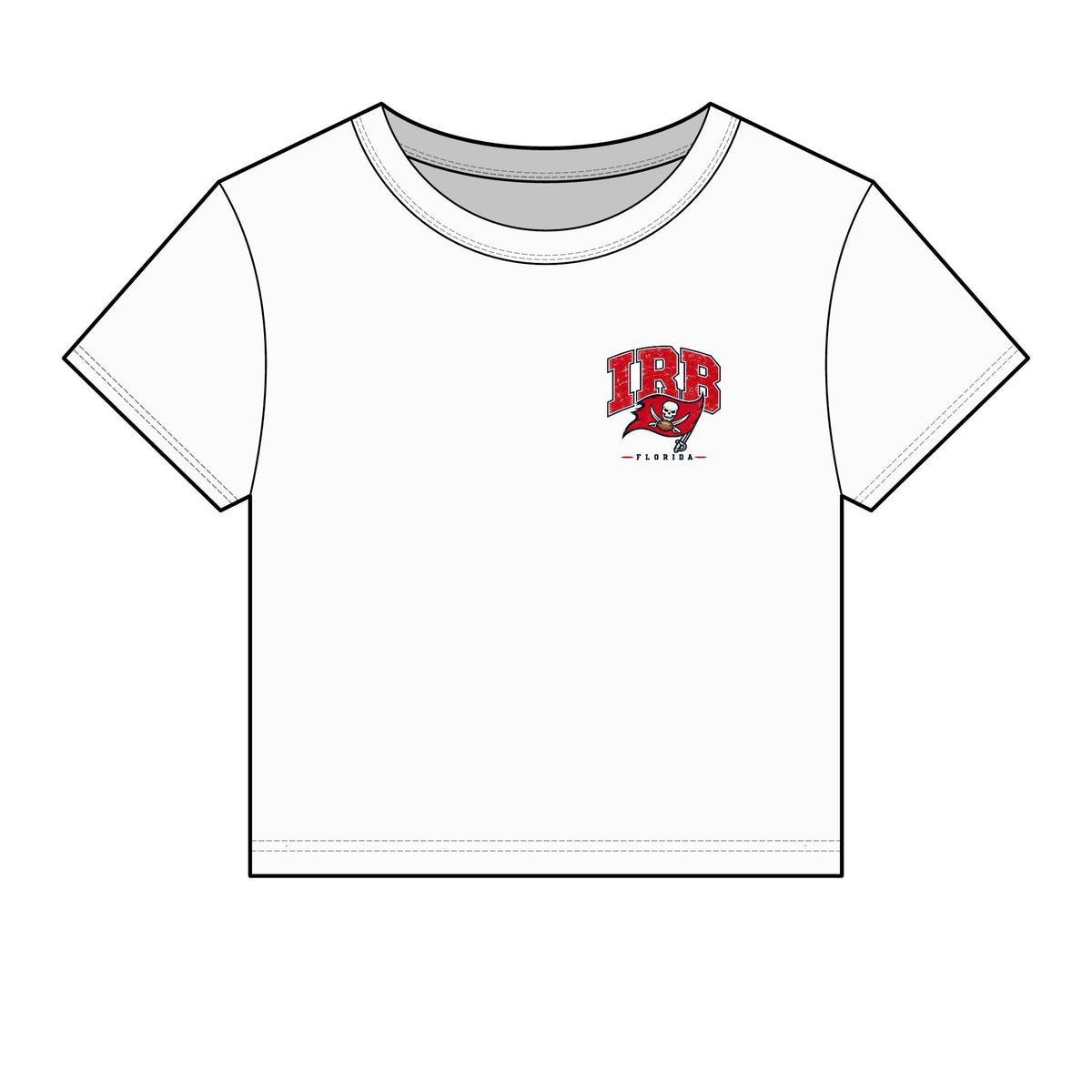 Baby Tee — TB Tampa Bay Buccaneers Retro Beach Palm Graphic