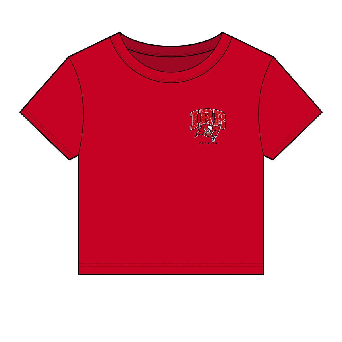 Baby Tee — TB Tampa Bay Buccaneers Retro Beach Palm Graphic