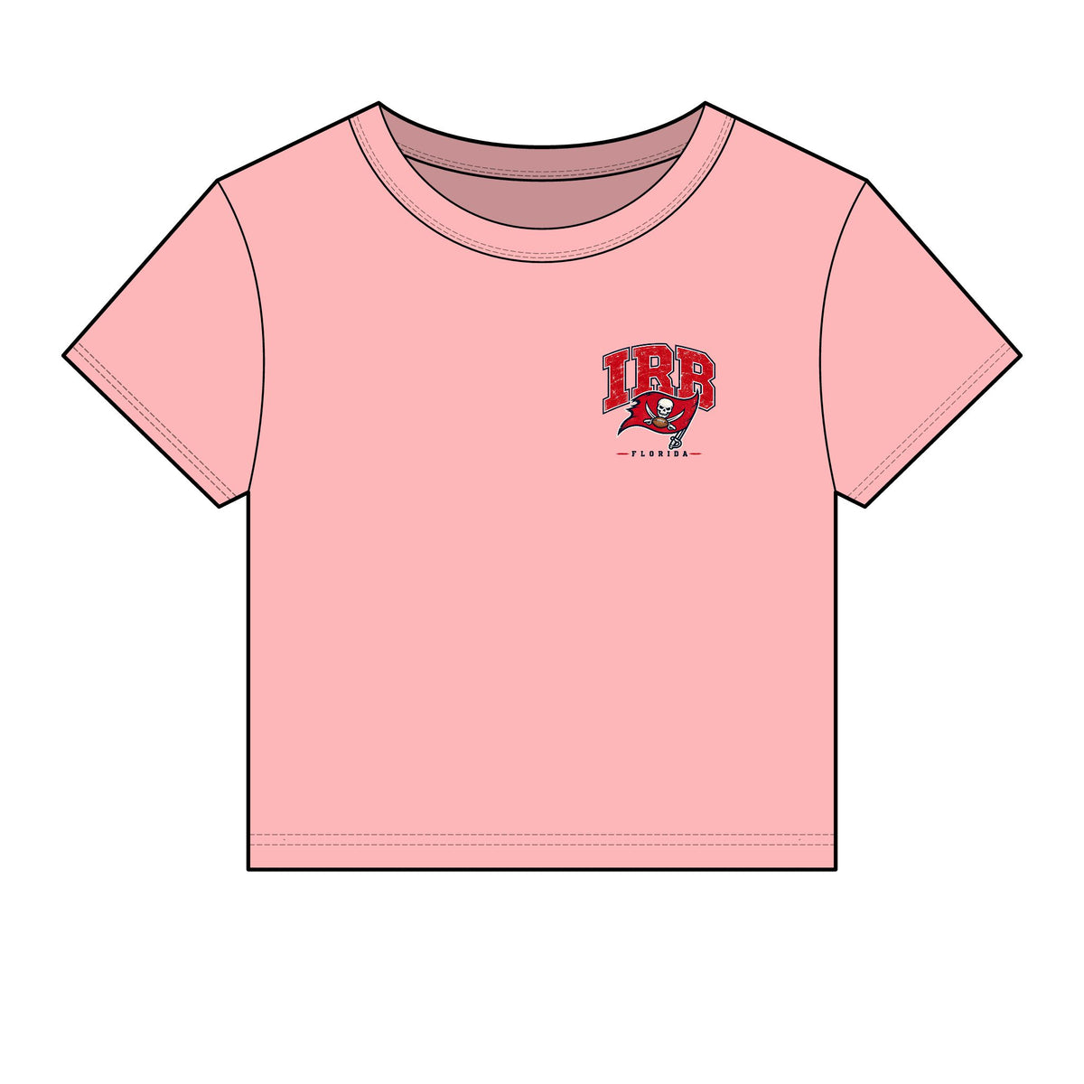 Baby Tee — TB Tampa Bay Buccaneers Retro Beach Palm Graphic