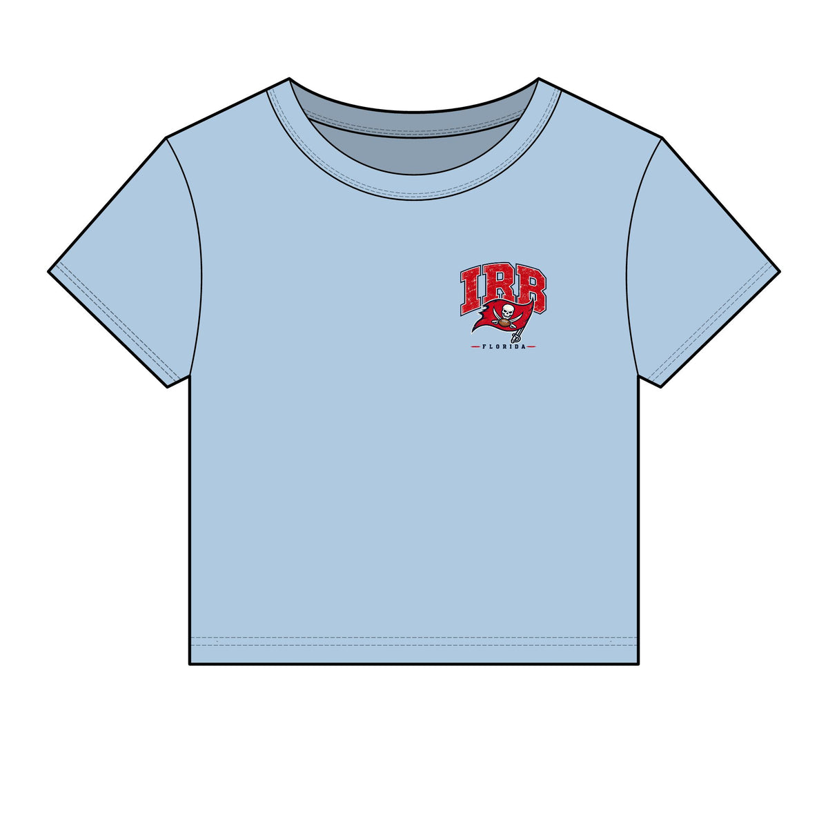 Baby Tee — TB Tampa Bay Buccaneers Retro Beach Palm Graphic