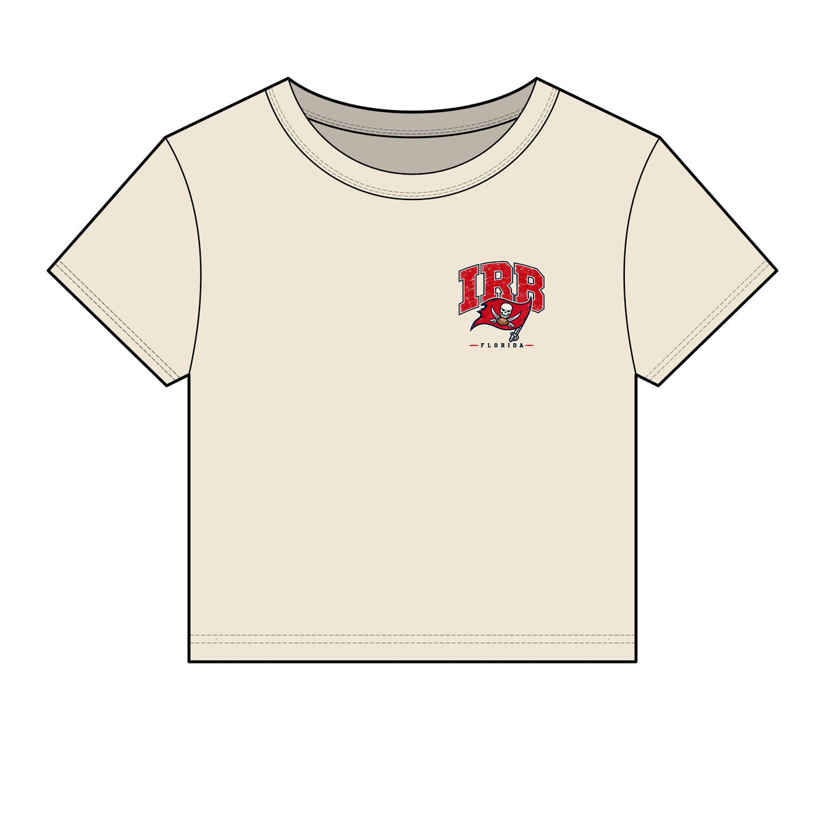 Baby Tee — TB Tampa Bay Buccaneers Retro Beach Palm Graphic