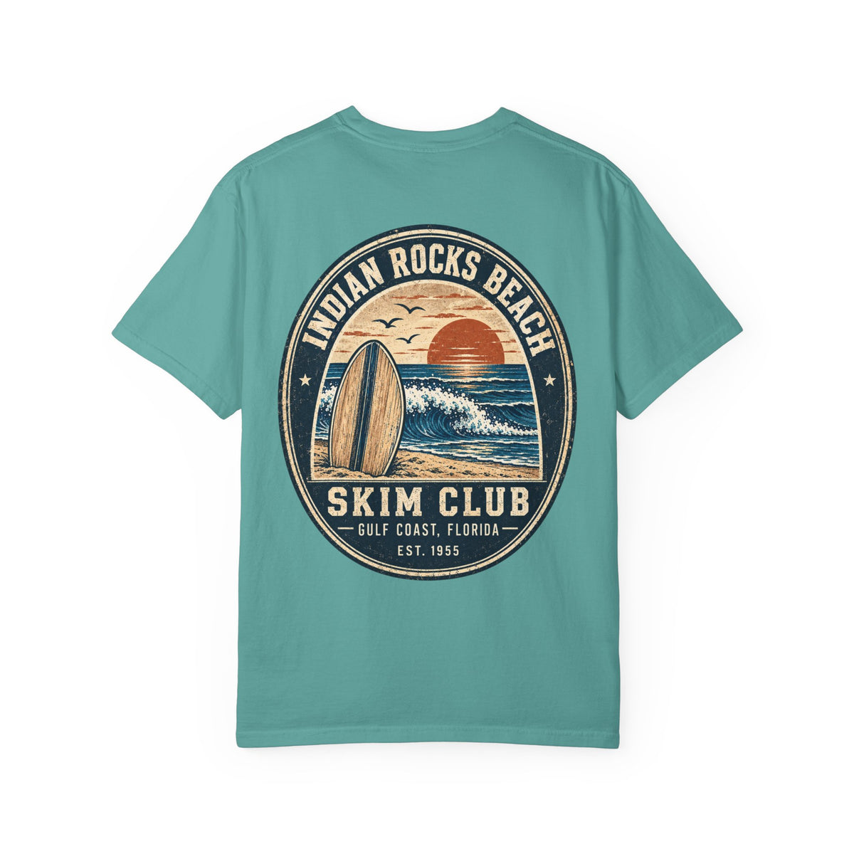 Indian Rocks Beach Skim Club T-Shirt — Retro Surf Sunset Tee