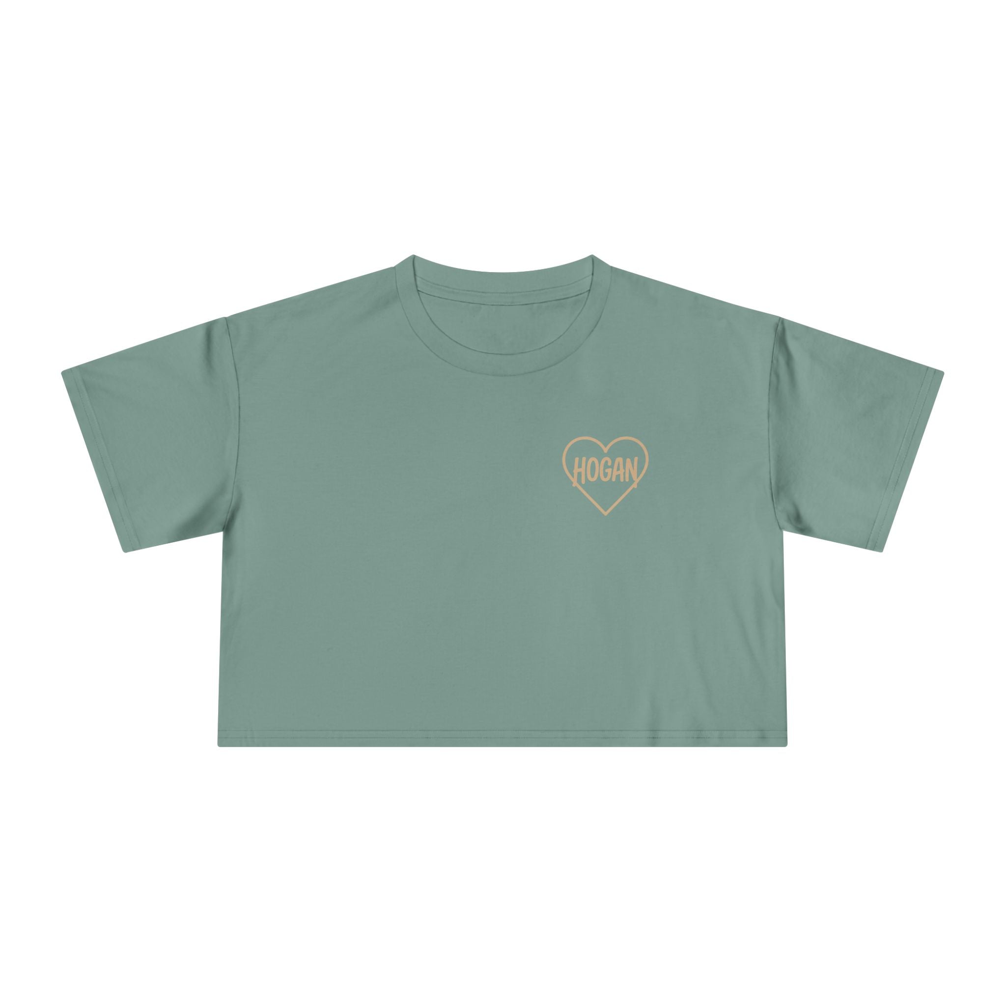 Women’s Crop Tee — Pink “Real Legends Never Die” Memorial Heart Hogan Tee