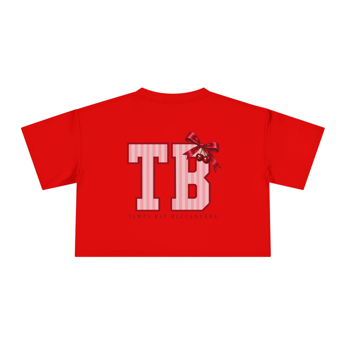 Crop Tee — "this is my football shirt" Tampa Bay Buccaneers Pink TB Crop Tee