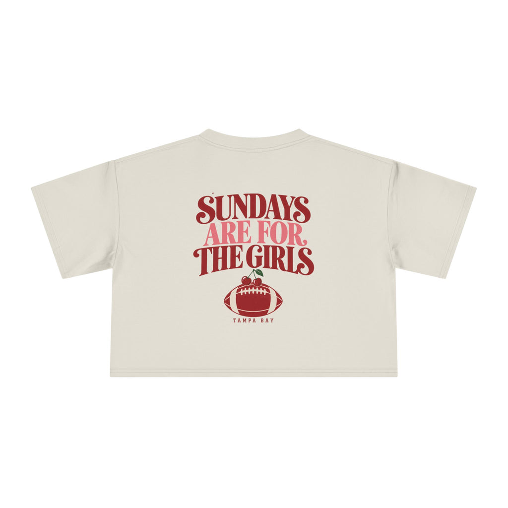Sundays Are For The Girls Crop Tee — Feminine Football Game Day Top