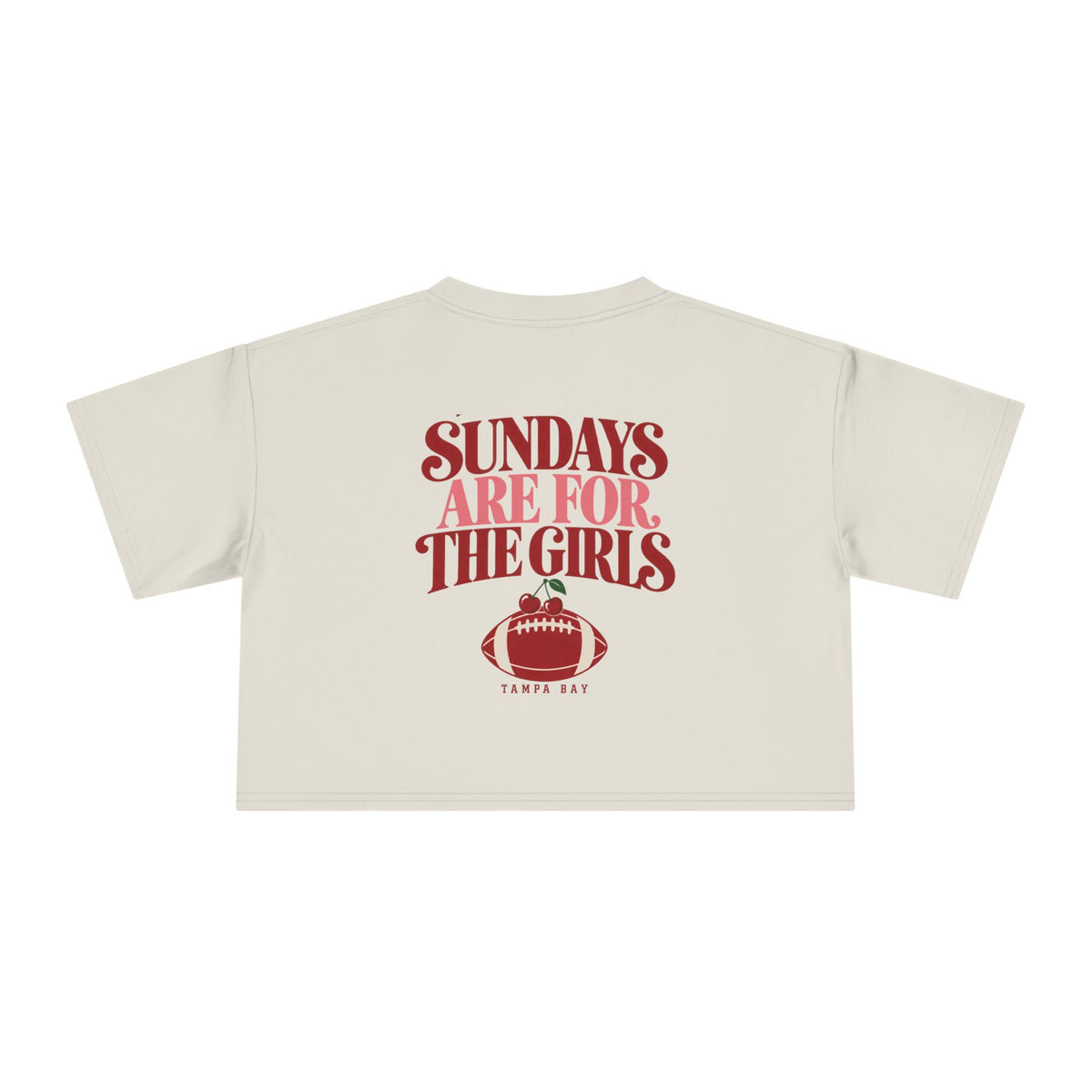 Sundays Are For The Girls Crop Tee — Feminine Football Game Day Top