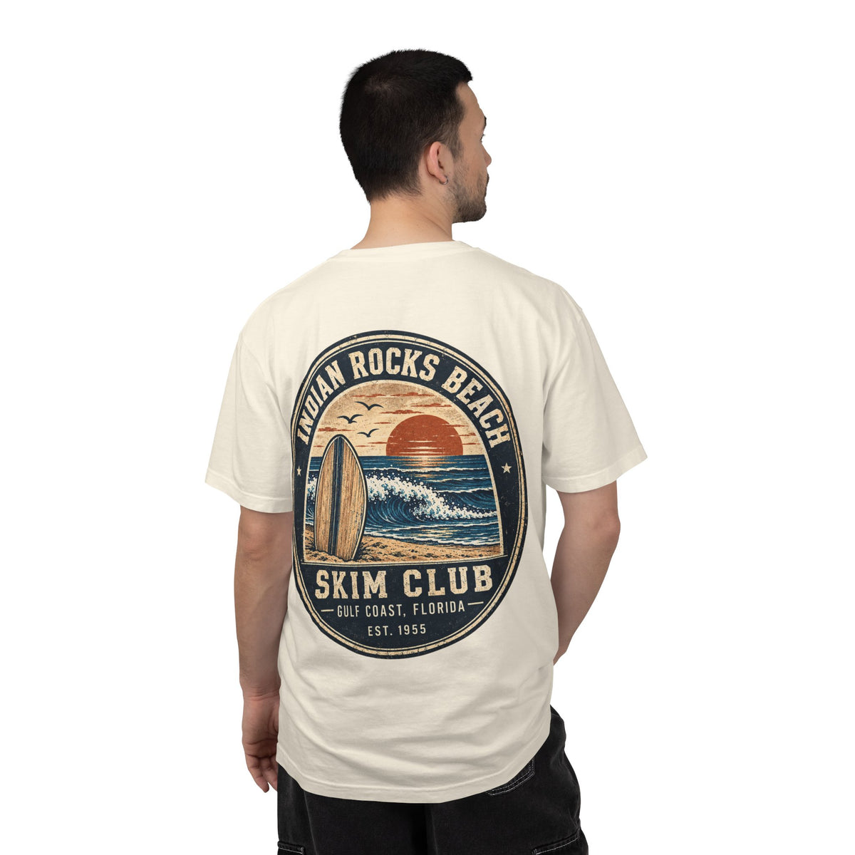 Indian Rocks Beach Skim Club T-Shirt — Retro Surf Sunset Tee