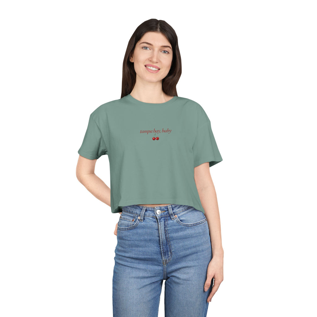 Sundays Are For The Girls Crop Tee — Feminine Football Game Day Top