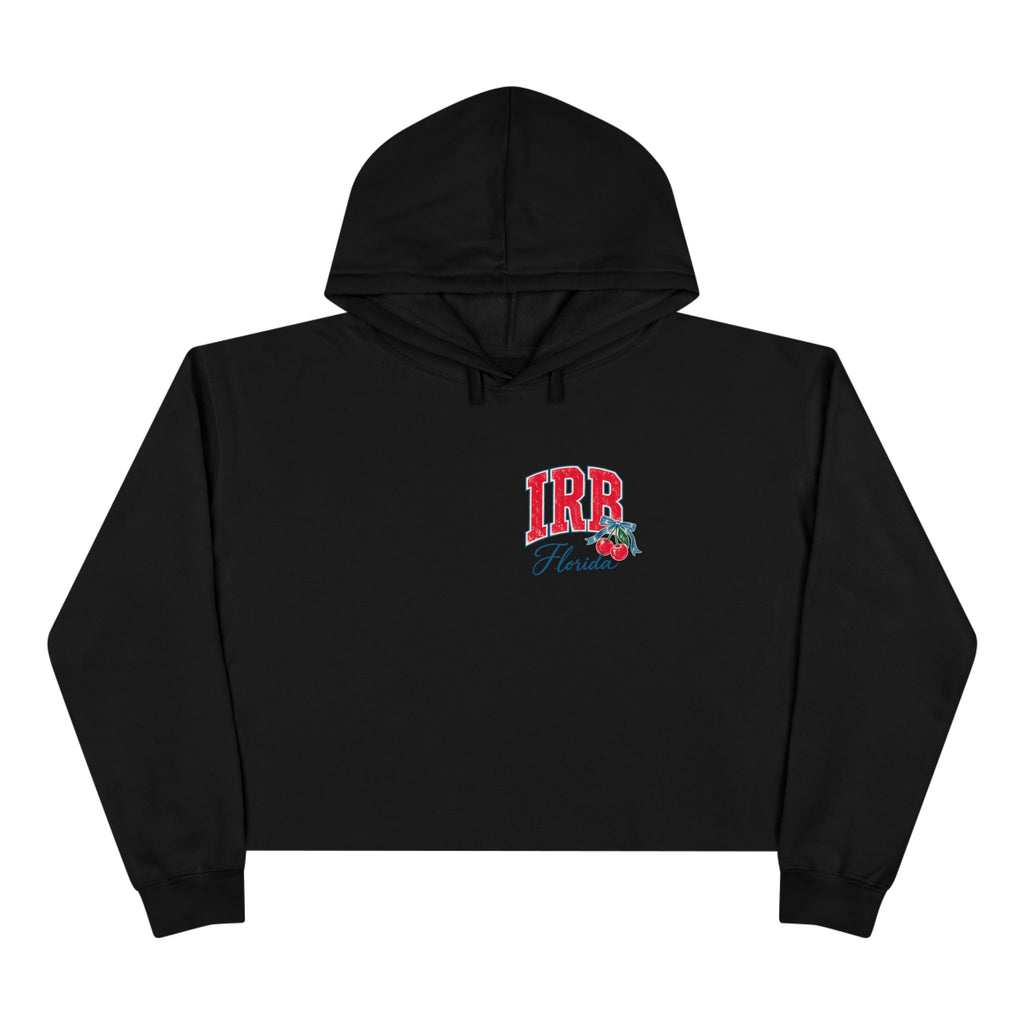Indian Rocks Beach Florida Cropped Hoodie – Vintage Beach Umbrella & Cherries Design