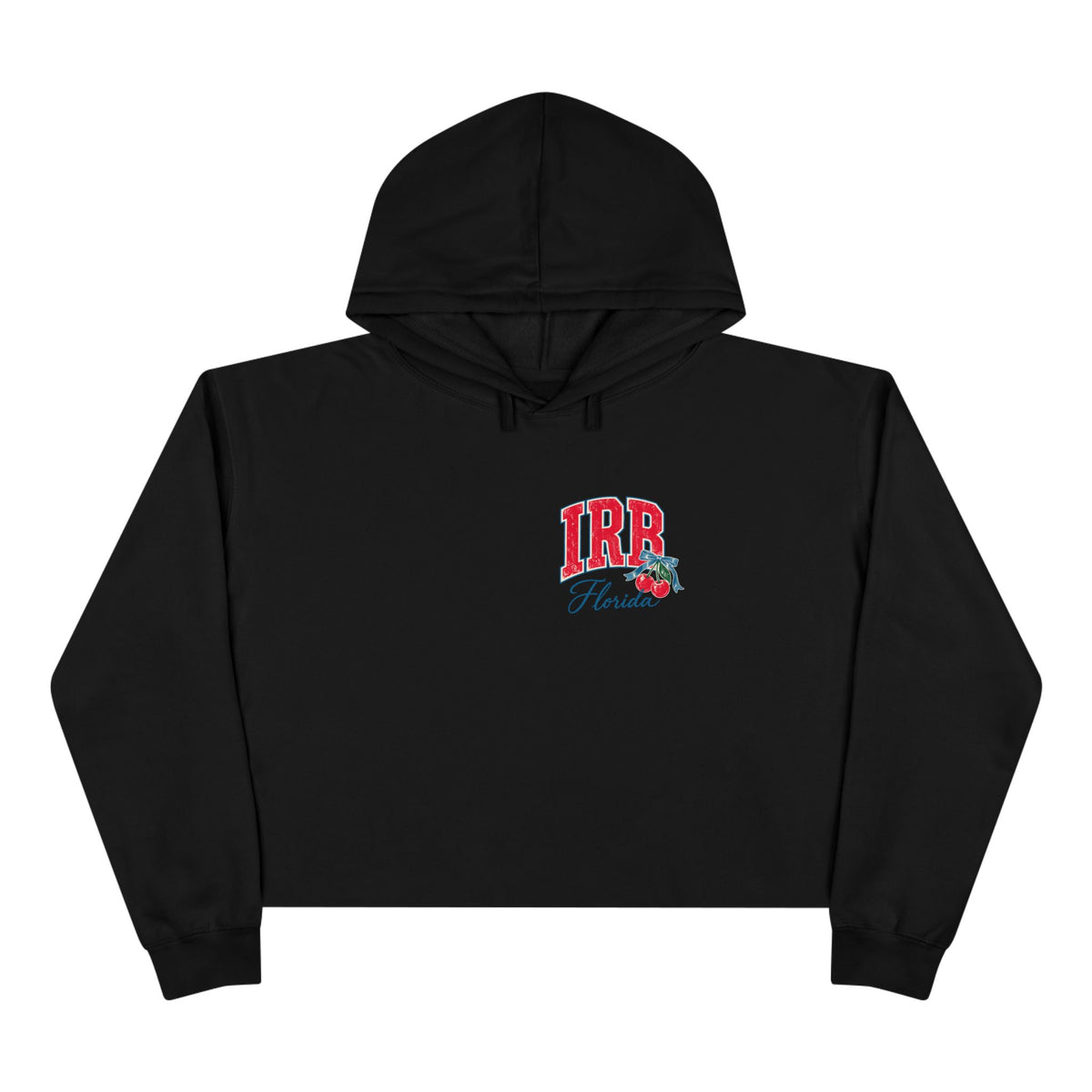 Indian Rocks Beach Florida Cropped Hoodie – Vintage Beach Umbrella & Cherries Design