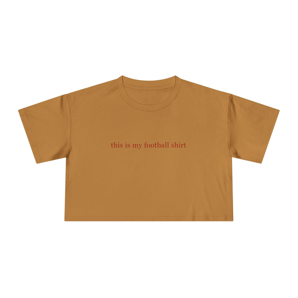 Crop Tee — "this is my football shirt" Tampa Bay Buccaneers Pink TB Crop Tee