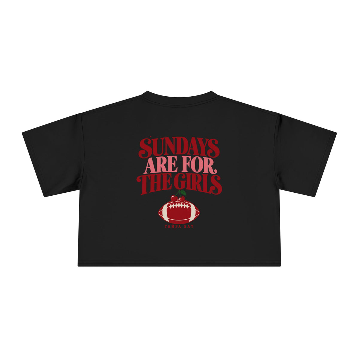 Sundays Are For The Girls Crop Tee — Feminine Football Game Day Top