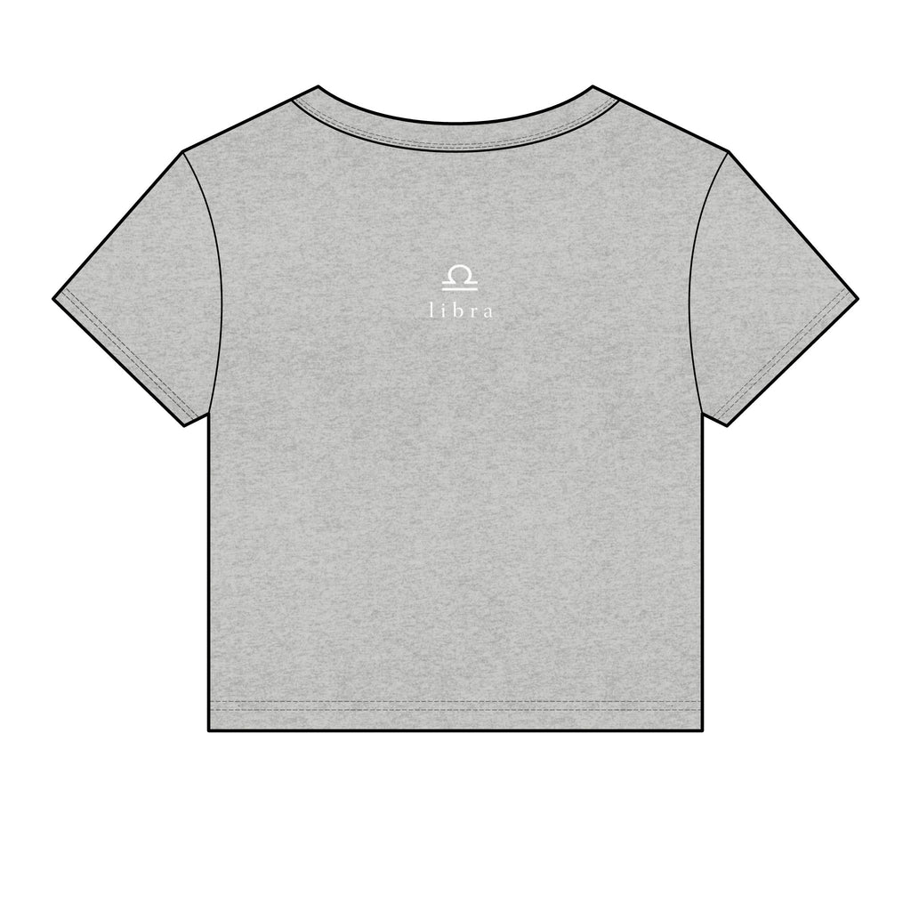 Libra Crop Tee — "i am both big dawg & baby girl" Micro Rib Women's Baby Tee