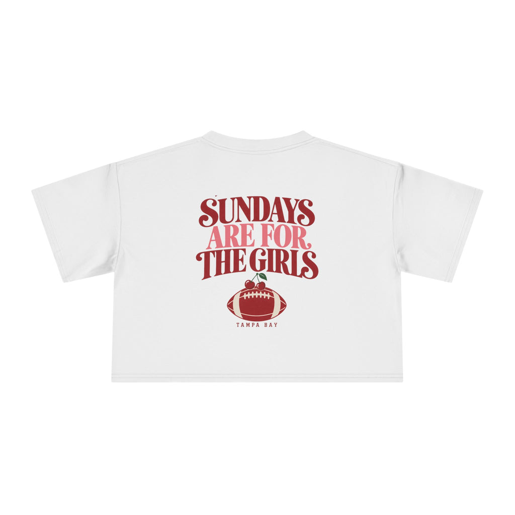 Sundays Are For The Girls Crop Tee — Feminine Football Game Day Top