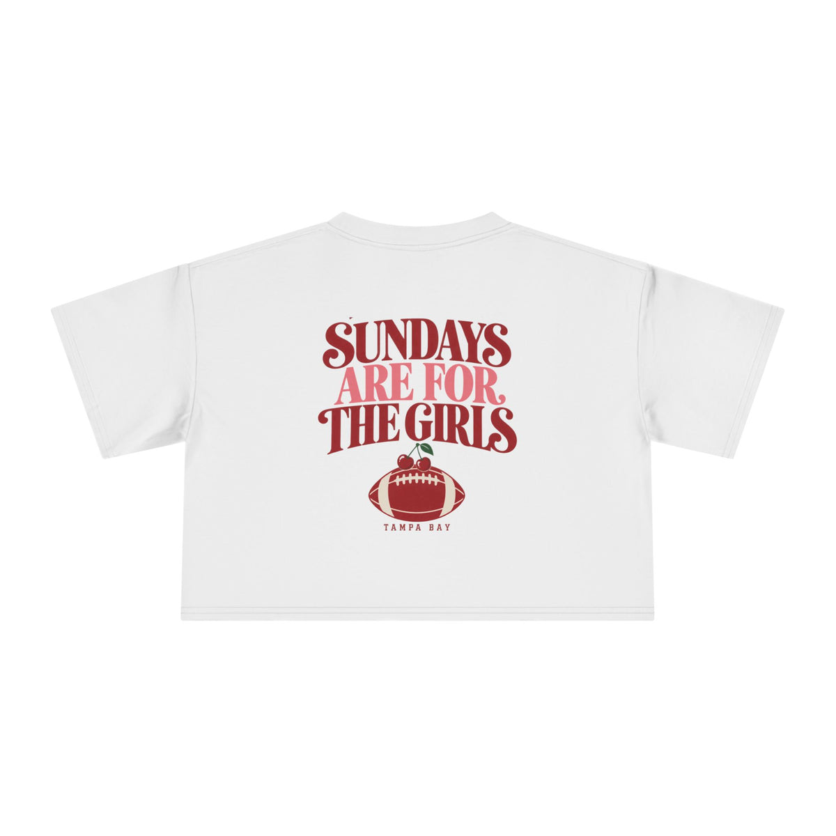 Sundays Are For The Girls Crop Tee — Feminine Football Game Day Top