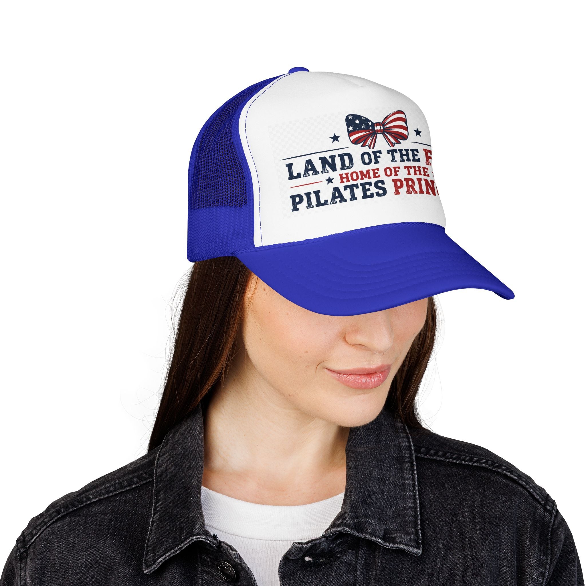 Pilates Princess Trucker Hat — "Land of the Free, Home of the Pilates Princess" USA Foam Cap