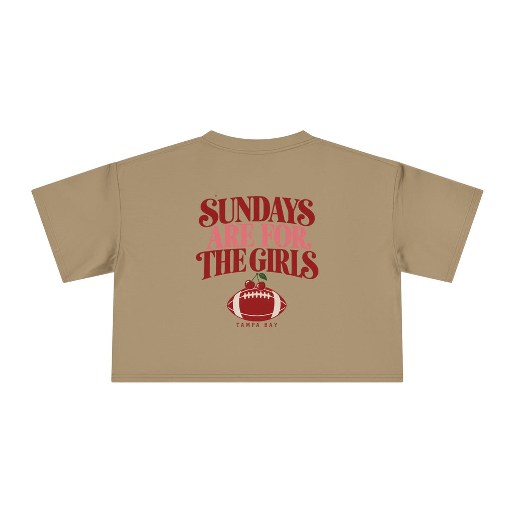 Sundays Are For The Girls Crop Tee — Feminine Football Game Day Top