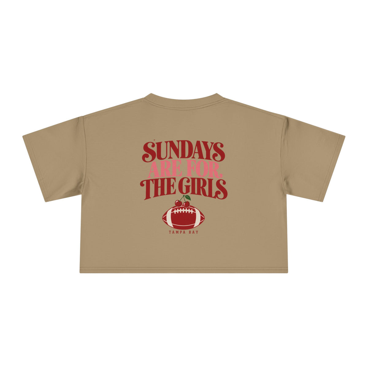 Sundays Are For The Girls Crop Tee — Feminine Football Game Day Top