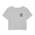 Trump Isn't My President He's My Daddy Crop Tee — Patriotic USA 250 Women's Baby Tee