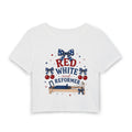 Red White and Reformer Women's Baby Tee — American Reformer Club Patriotic Crop Top