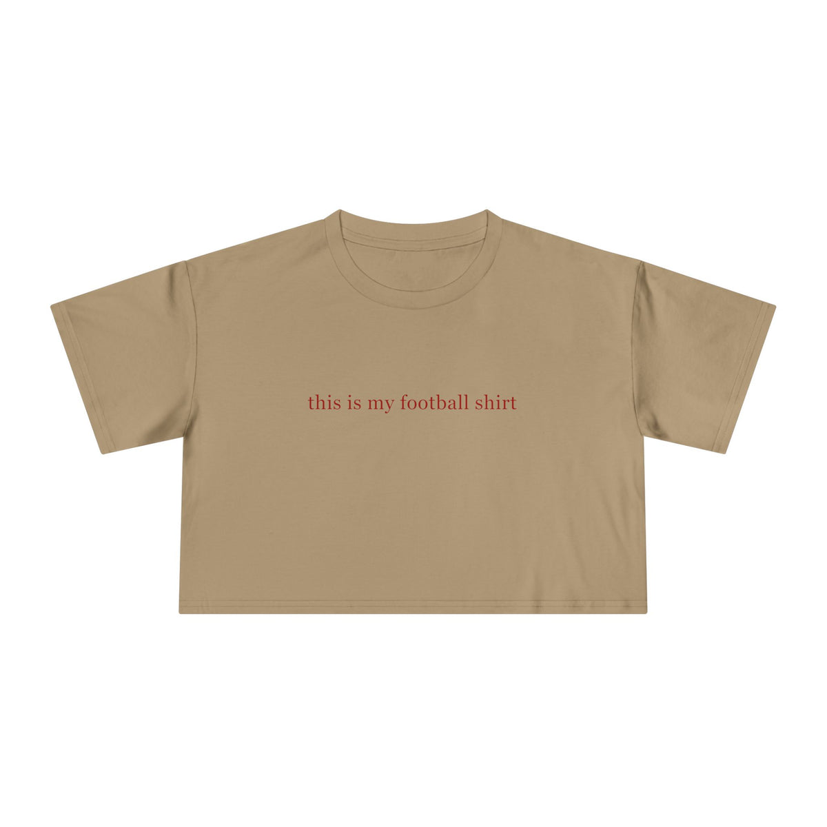 Crop Tee — "this is my football shirt" Tampa Bay Buccaneers Pink TB Crop Tee