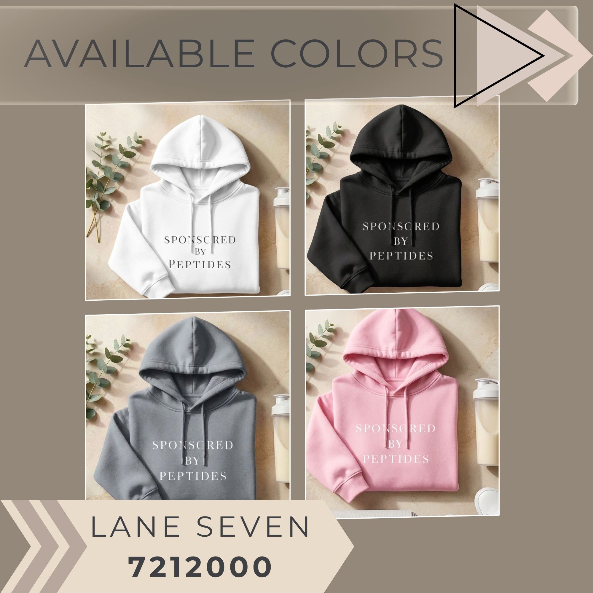 Sponsored by Peptides Cropped Hoodie — White Feminine Fitness Sweatshirt