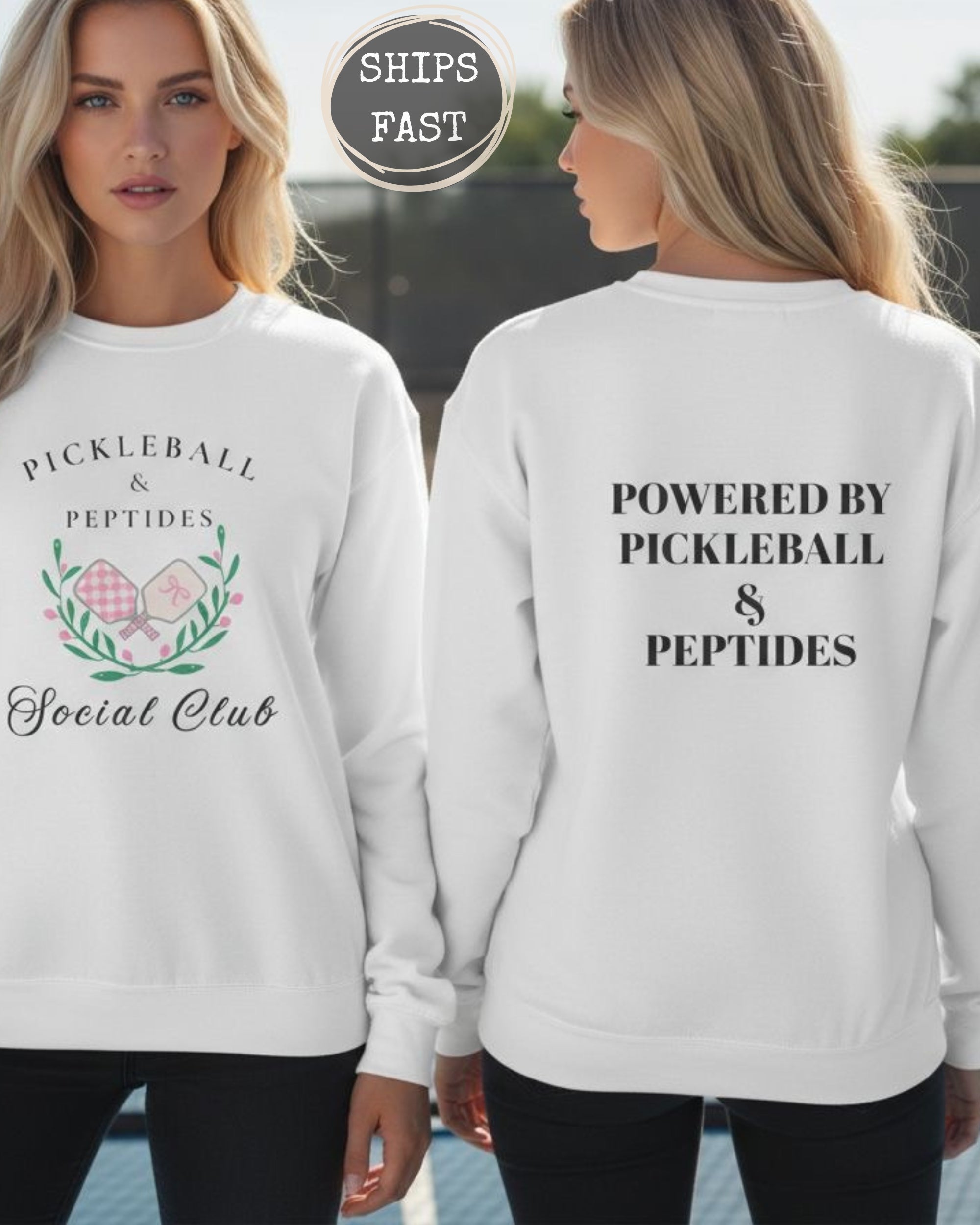 Pickleball & Peptides Social Club Crewneck Sweatshirt