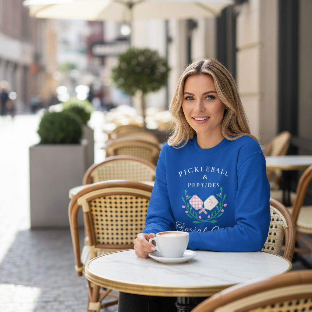 Pickleball & Peptides Social Club Crewneck Sweatshirt