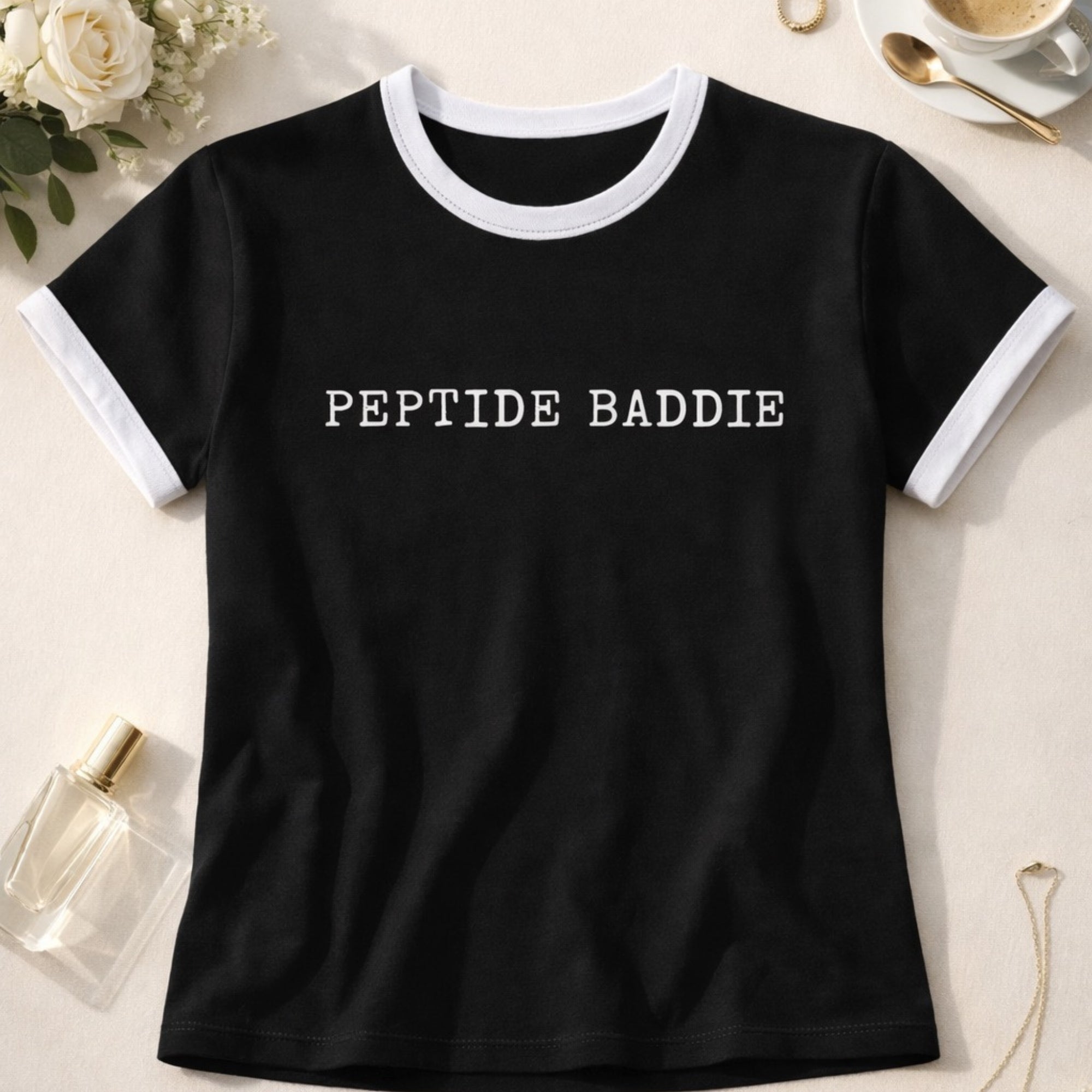 Peptide Baddie Ringer Tee